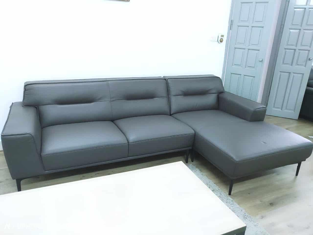 Sofa phòng khách da bò thật Malaysia SY14