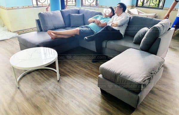Giao hàng sofa nỉ góc Sofaland Jasmin cho anh Ngọc Anh tại Thịnh Liệt – Quận Hoàng Mai