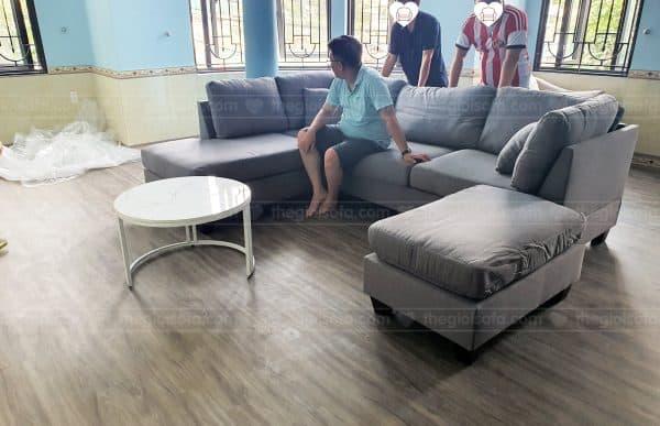 Giao hàng sofa nỉ góc Sofaland Jasmin cho anh Ngọc Anh tại Thịnh Liệt – Quận Hoàng Mai
