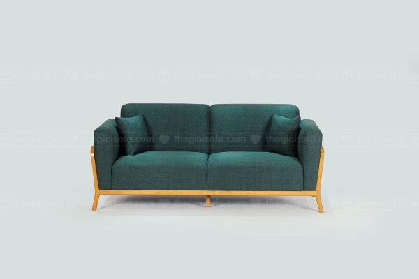 Mẫu sofa băng màu xanh rêu khung kim loại siêu nhỏ gọn và hiện đại