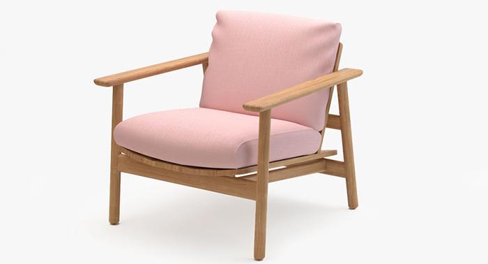 Mẫu ghế khung gỗ sồi cao cấp cùng đệm ngồi màu hồng