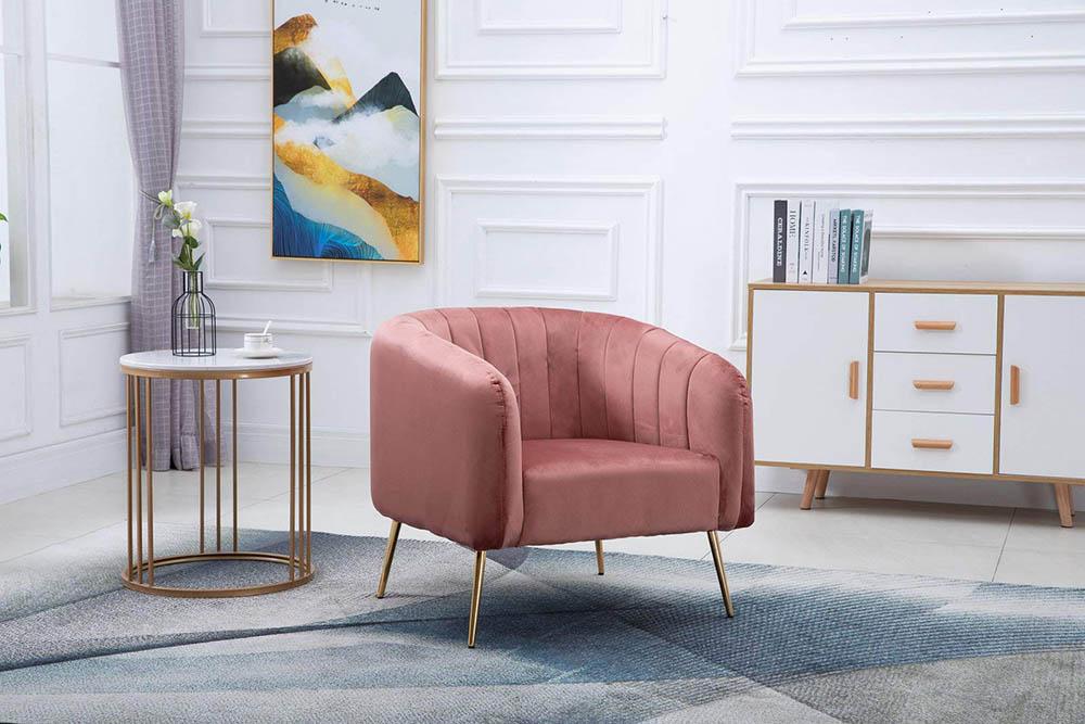 Mẫu ghế màu hồng pastel sang trọng cho phòng khách tân cổ