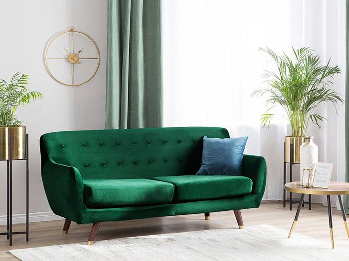 Sofa Màu Xanh Lá Cây Đầy Xanh Mát Và Cá Tính Cho Phòng Khách