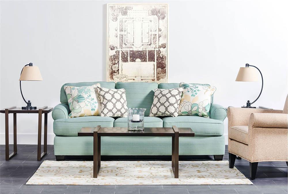 Màu sắc dịu nhẹ và chất liệu mềm mại tạo nên mẫu sofa đầy thư giãn