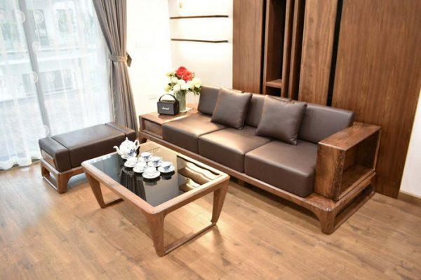 Mẫu ghế sofa gỗ cho phòng khách nhỏ giá rẻ cho căn hộ chung cư