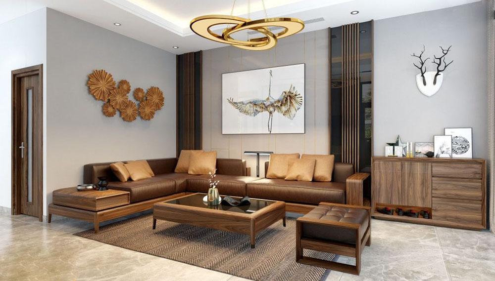 Mẫu sofa góc hiện đại và đầy cá tính cho phòng khách