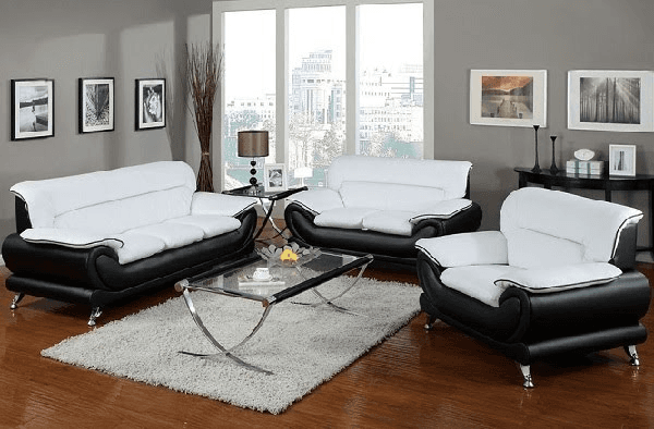 sofa trắng đen