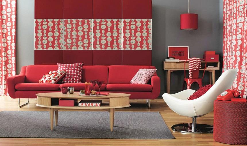 Ghế sofa màu đỏ mang đậm chất sang trọng và quý phái