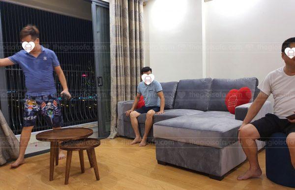 giao hàng sofa giường nỉ Nunzio Grey
