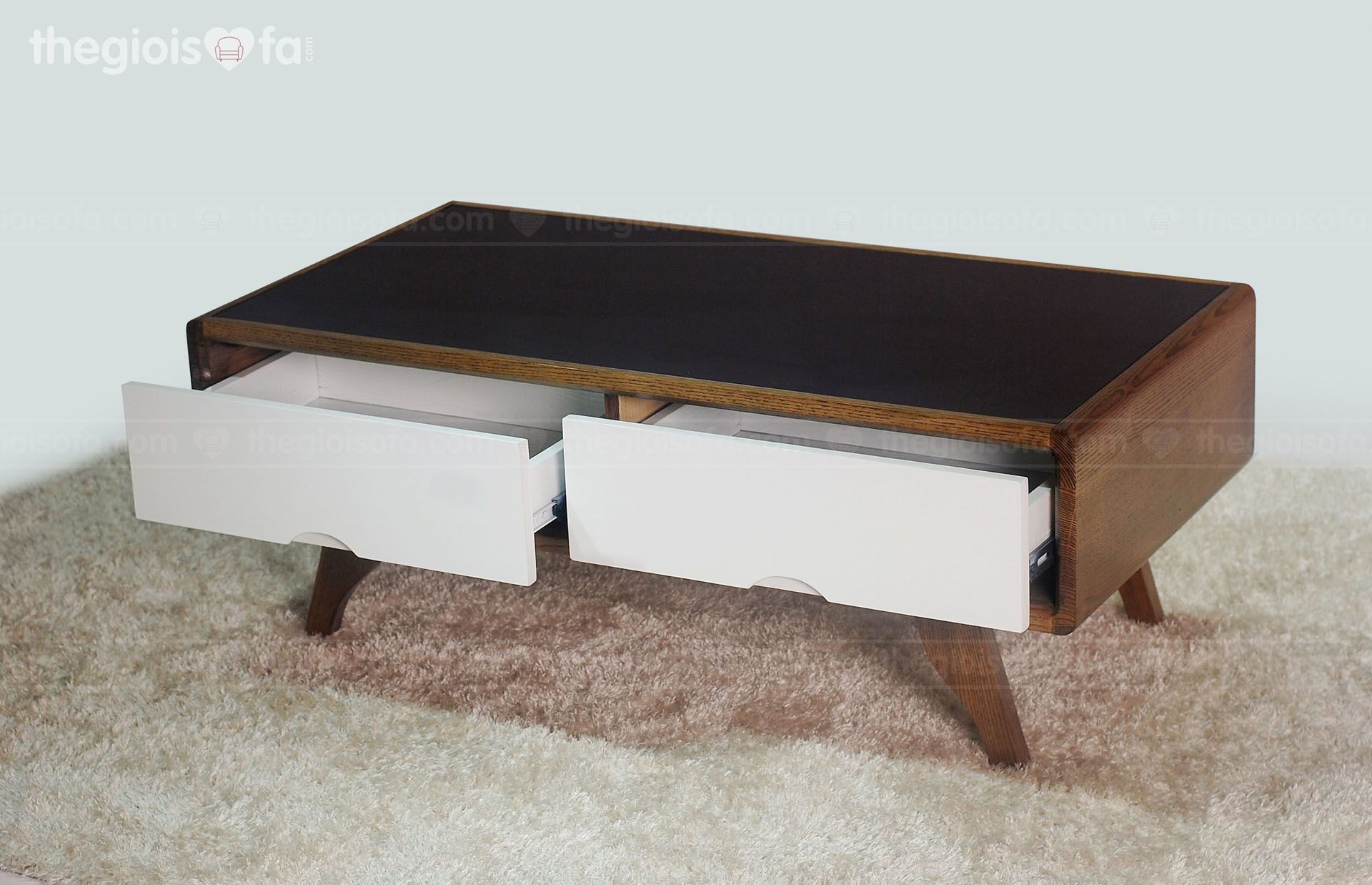 Bàn trà Suki – Gỗ tần bì mặt kính