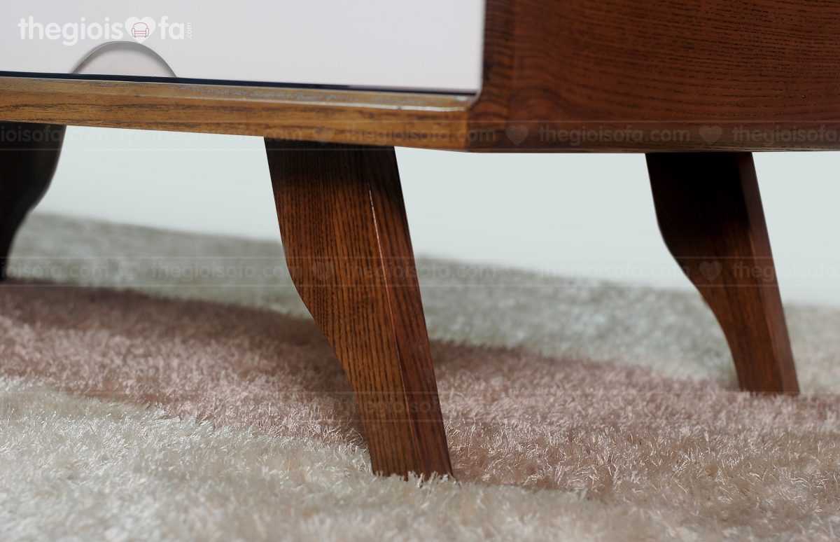 Bàn trà Suki – Gỗ tần bì mặt kính