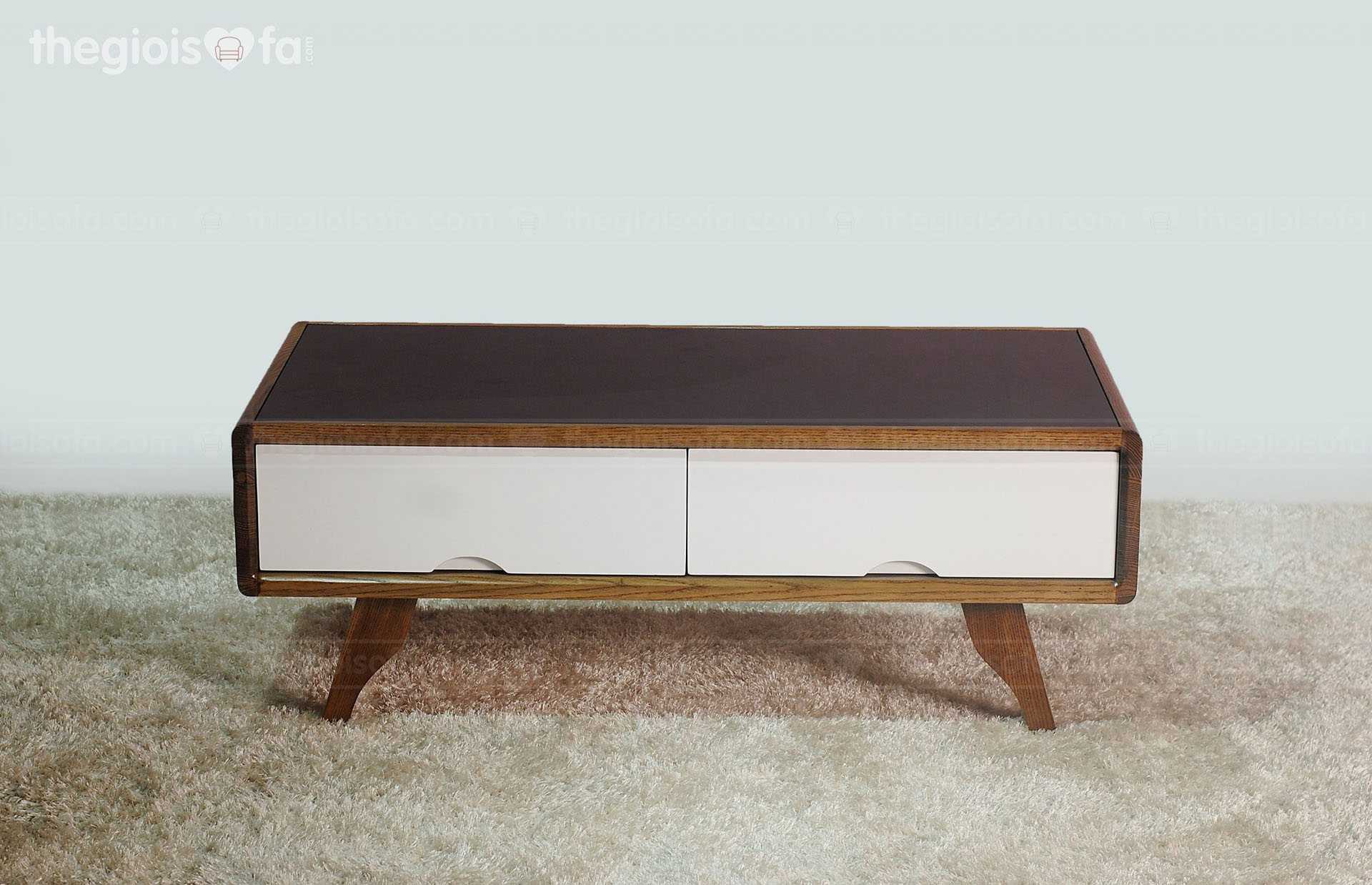 Bàn trà Suki – Gỗ tần bì mặt kính