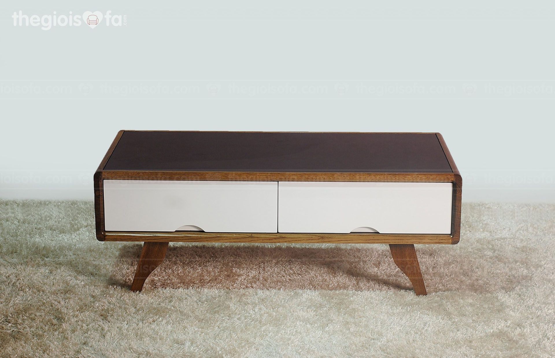 Bàn trà Suki – Gỗ tần bì mặt kính