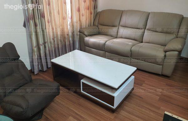 Giao hàng combo sofa da Olivia, sofa xoay 360 độ, bàn trà Valencia cho anh Luân tại 624 Minh Khai – mua sofa Quận Hai Bà Trưng