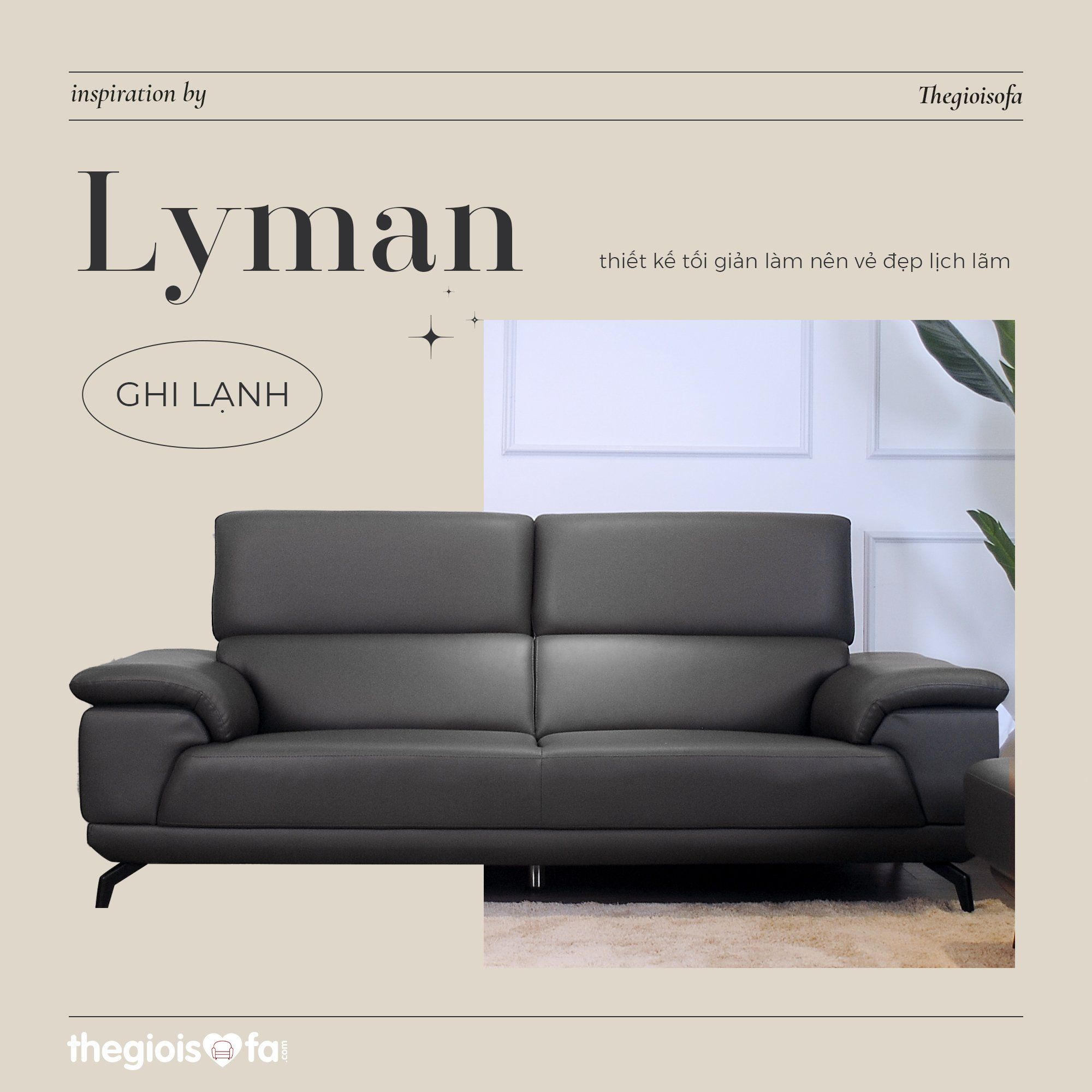 Ghế sofa văng da PU Lyman