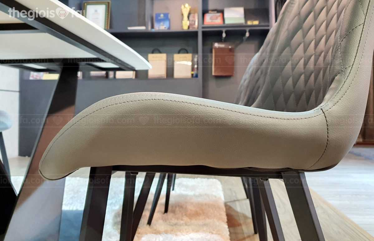 Bộ bàn ăn 6 ghế Carrera – Bàn mặt đá Ceramic, chân sắt tĩnh điện