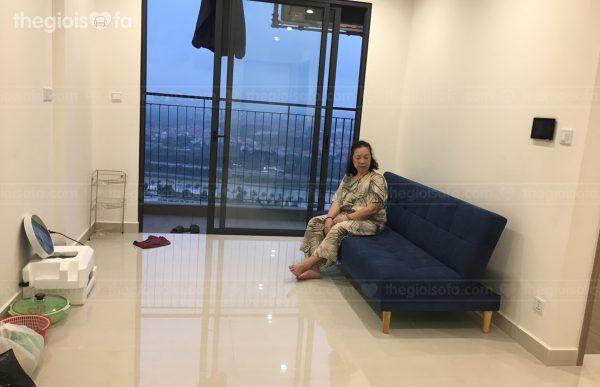 Giao hàng sofa giường đa năng Vera màu xanh cho anh Tuấn tại Ocean Park – S1.07 – Mua sofa tại Quận Gia Lâm