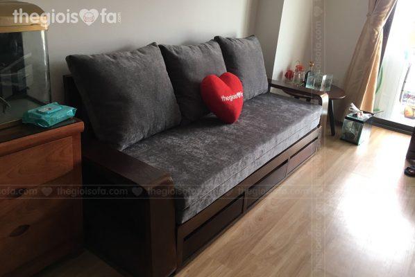 Giao hàng sofa giường gỗ đặt hàng cao cấp cho anh Thắng tại Ecohome 3 – Đông Ngạc – Mua sofa Quận Bắc Từ Liêm