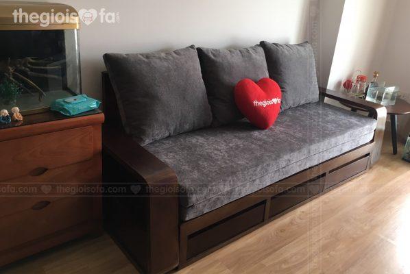 Giao hàng sofa giường gỗ đặt hàng cao cấp cho anh Thắng tại Ecohome 3 – Đông Ngạc – Mua sofa Quận Bắc Từ Liêm