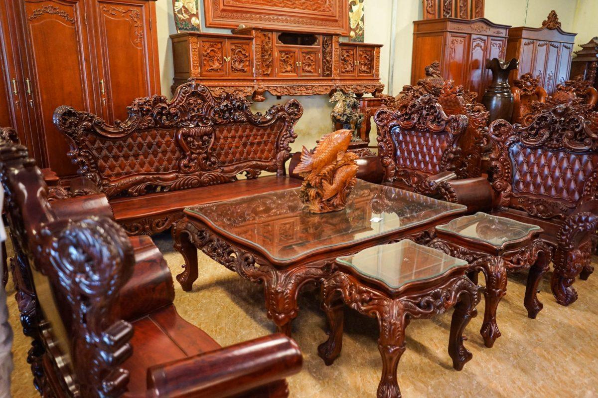 Mẫu bàn ghế gỗ hương kiểu dáng hoàng gia