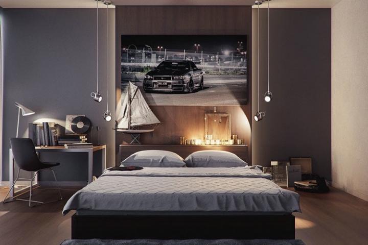 Cách trang trí phòng ngủ nam đơn giản tinh tế ấn tượng
