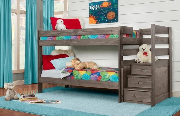 Mẫu giường tầng trẻ em bằng gỗ hiện đại