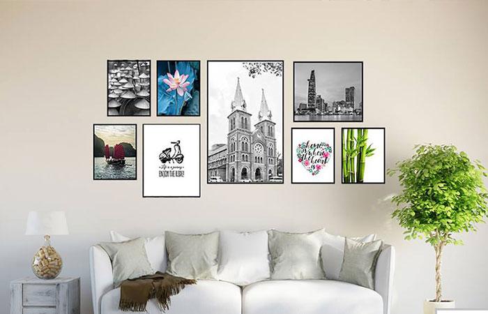 treo tranh phòng khách