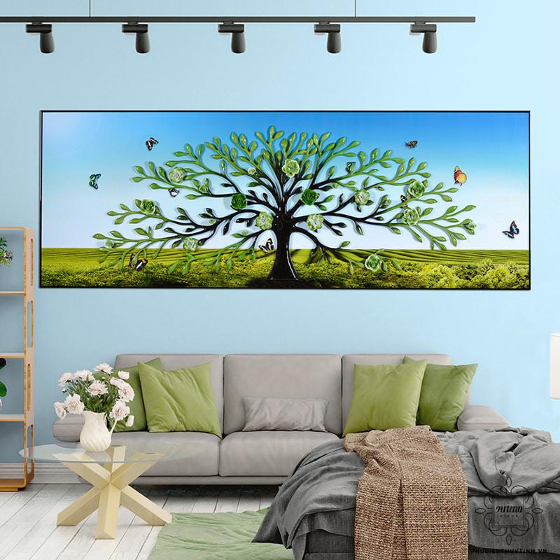 có kích thước cân xứng. Lựa chọn tranh treo tường có màu sắc hài hòa