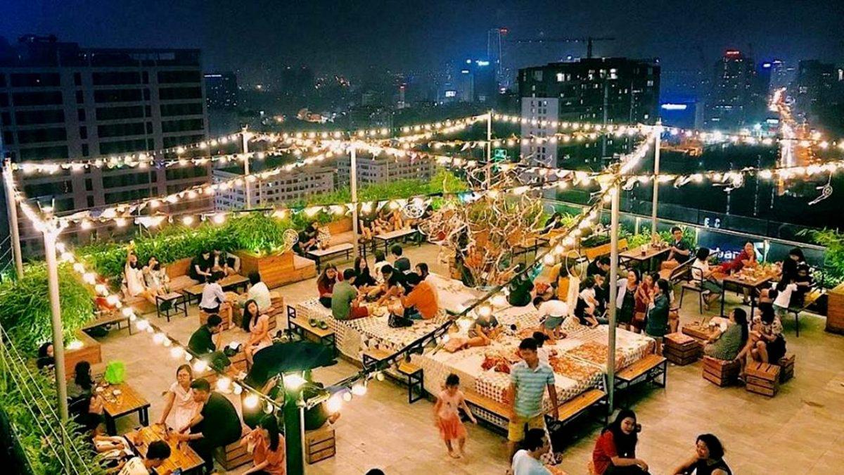 đèn trang trí ngoài trời quán cafe 