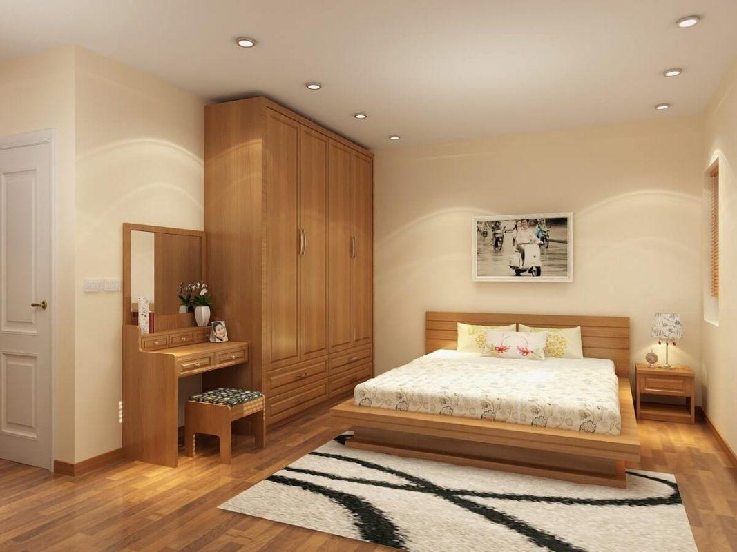 Mẫu giường hiện đại làm bằng gỗ lát