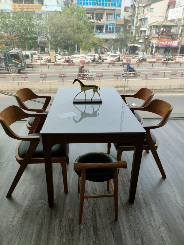 Bàn ăn gỗ mặt đá Hazel