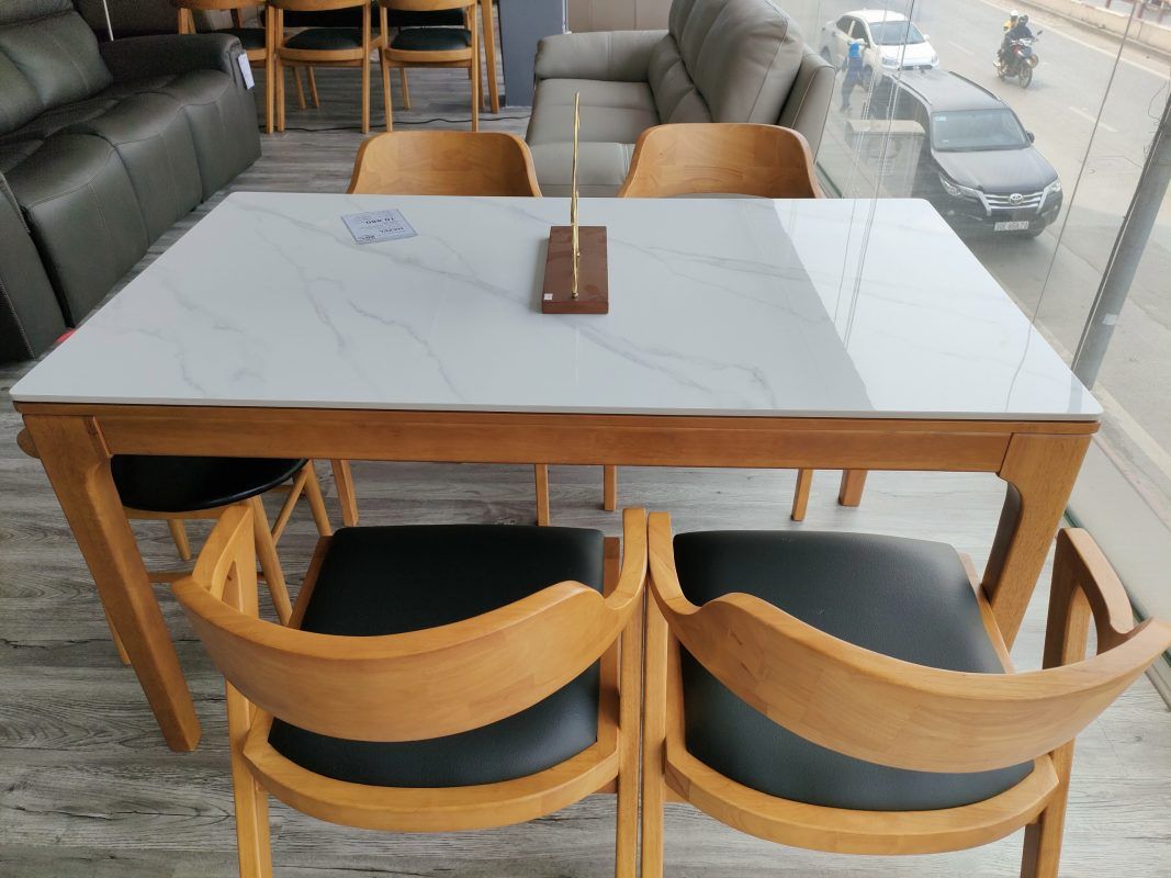 Bàn ăn gỗ mặt đá Hazel